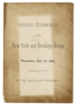 Program From the Opening Ceremonies of the Brooklyn Bridge in 1883